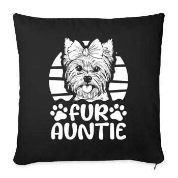 Yorkshire Terrier Chien Tante Pour Tante - Housse de coussin décorative 45 x 45 cm - noir - Devant