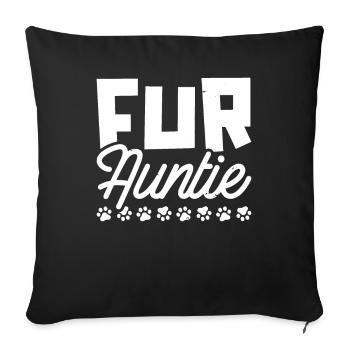 Chat Chat Tante Pour Tante - Housse de coussin décorative 45 x 45 cm - noir - Devant