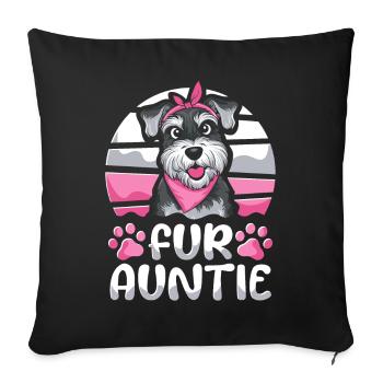 Schnauzer Dog Dog Auntie For Auntie - Sofa pillowcase 17,3'' x 17,3'' (45 x 45 cm) - black - Front