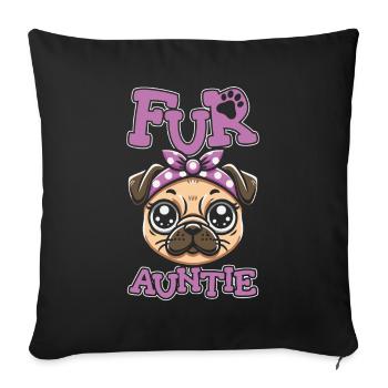 Carlin Chien Chien Tante Pour Tante - Housse de coussin décorative 45 x 45 cm - noir - Devant
