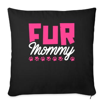 Dog Four-legged Dog Mom For Mommy - Sofa pillowcase 17,3'' x 17,3'' (45 x 45 cm) - black - Front