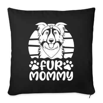 Border Collie Chien Maman Pour Maman - Housse de coussin décorative 45 x 45 cm - noir - Devant