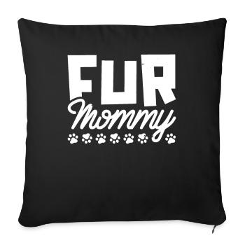 Dog Four-legged Dog Mom For Mommy - Sofa pillowcase 17,3'' x 17,3'' (45 x 45 cm) - black - Front