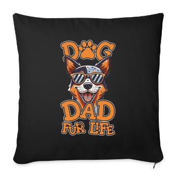 Chien de bétail australien Père Chien Papa Pour la vie - Housse de coussin décorative 45 x 45 cm - noir - Devant