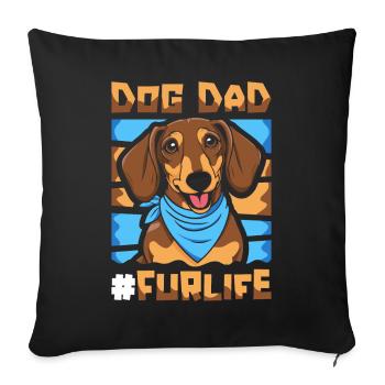 Teckel Teckel Père Chien Papa Pour La Vie - Housse de coussin décorative 45 x 45 cm - noir - Devant