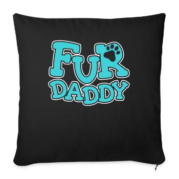Dog Four-legged Dog Dad For Daddy - Sofa pillowcase 17,3'' x 17,3'' (45 x 45 cm) - black - Front