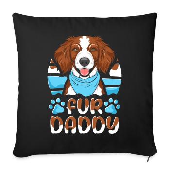 Brittany Épagneul Père Chien Papa Pour Papa - Housse de coussin décorative 45 x 45 cm - noir - Devant