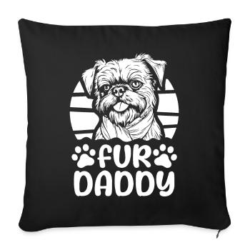 Griffon de Bruxelles Chien Papa Pour Papa - Housse de coussin décorative 45 x 45 cm - noir - Devant