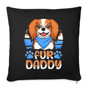 Roi Charles Cavalier Père Chien Papa Pour Papa - Housse de coussin décorative 45 x 45 cm - noir - Devant