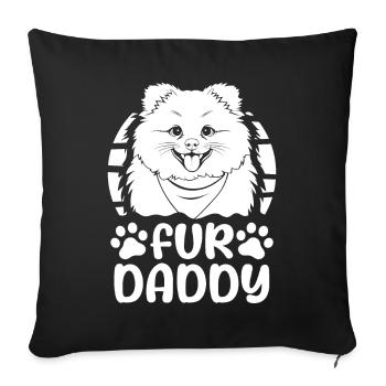 Pomeranian Dog Dad For Daddy - Sofa pillowcase 17,3'' x 17,3'' (45 x 45 cm) - black - Front