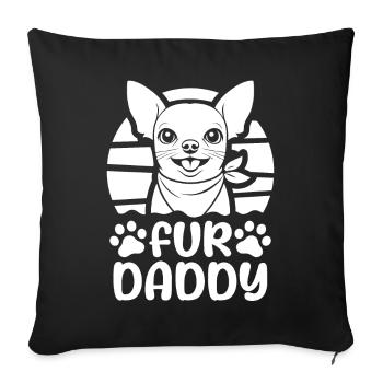 Chihuahua Chien Papa Pour Papa - Housse de coussin décorative 45 x 45 cm - noir - Devant