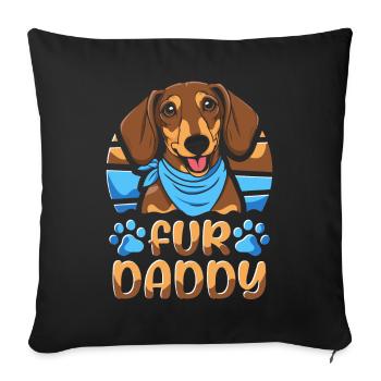 Teckel Teckel Père Chien Papa Pour Papa - Housse de coussin décorative 45 x 45 cm - noir - Devant