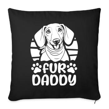 Teckel Teckel Chien Papa Pour Papa - Housse de coussin décorative 45 x 45 cm - noir - Devant