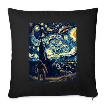 Cryptozoology Cryptoid Conspiracy Sternennach - Sofa pillowcase 17,3'' x 17,3'' (45 x 45 cm) - black - Front