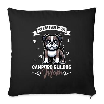 Maman bouledogue Campeiro - Housse de coussin décorative 45 x 45 cm - noir - Devant