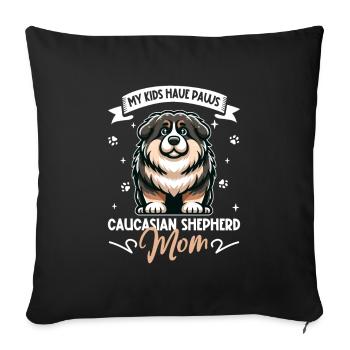 Caucasian Ovcharka Mom - Sofa pillowcase 17,3'' x 17,3'' (45 x 45 cm) - black - Front