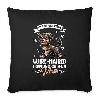 Český fousek Mama - Housse de coussin décorative 45 x 45 cm - noir - Devant