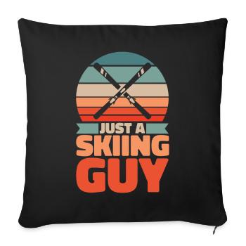 Skiing Après Ski Just A Skiing Guy - Sofa pillowcase 17,3'' x 17,3'' (45 x 45 cm) - black - Front