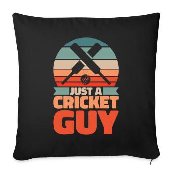 Cricket Just A Cricket Guy - Sofa pillowcase 17,3'' x 17,3'' (45 x 45 cm) - black - Front