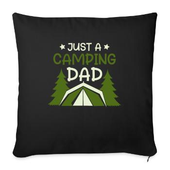 Tente Camping Camping Père Juste un papa de camping - Housse de coussin décorative 45 x 45 cm - noir - Devant