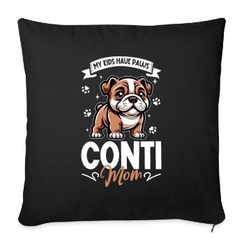 Continental Bulldog Mama - Sofakissenbezug 45 x 45 cm - Schwarz - Vorne