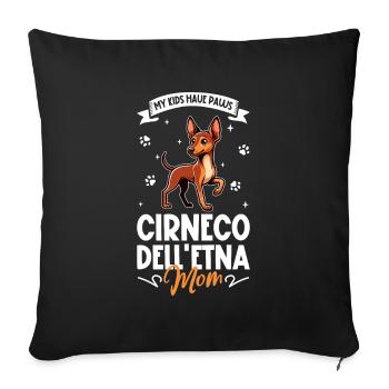 Cirneco dell’Etna Mama - Housse de coussin décorative 45 x 45 cm - noir - Devant