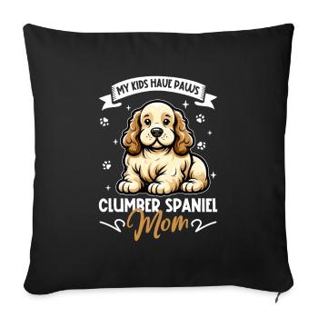 Clumber Spaniel Mama - Sofakissenbezug 45 x 45 cm - Schwarz - Vorne
