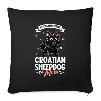 Kroatischer Schäferhund Mama - Sofakissenbezug 45 x 45 cm - Schwarz - Vorne