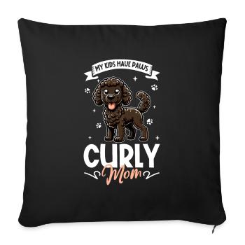 Curly-coated Retriever Mama - Sofakissenbezug 45 x 45 cm - Schwarz - Vorne