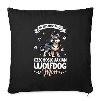 Tschechoslowakischer Wolfhund Mama - Sofakissenbezug 45 x 45 cm - Schwarz - Vorne