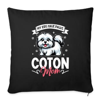 Coton de Tulear Mama - Housse de coussin décorative 45 x 45 cm - noir - Devant