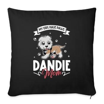 Dandie Dinmont Terrier Mom - Sofa pillowcase 17,3'' x 17,3'' (45 x 45 cm) - black - Front