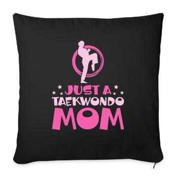 Taekwondo Mutter Juste une maman taekwondo - Housse de coussin décorative 45 x 45 cm - noir - Devant