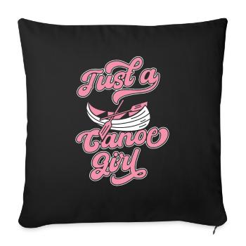 canoë canoéiste juste une fille de canoë - Housse de coussin décorative 45 x 45 cm - noir - Devant