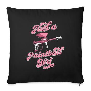 Paintball Juste une fille de paintball - Housse de coussin décorative 45 x 45 cm - noir - Devant