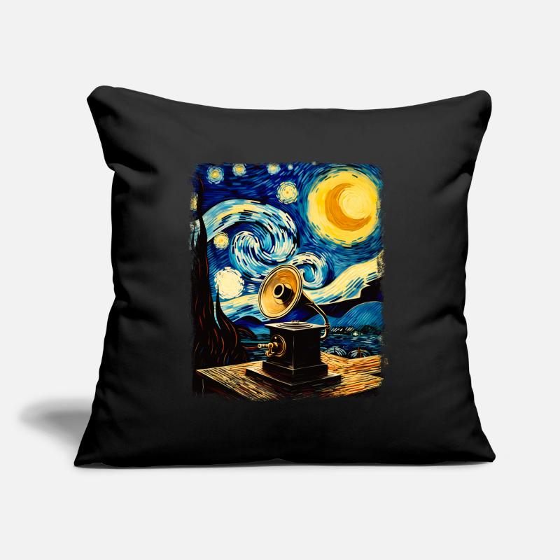 Gramophone Old School Turntable Starry Night Sofa pillowcase 17,3'' x 17,3'' (45 x 45 cm)