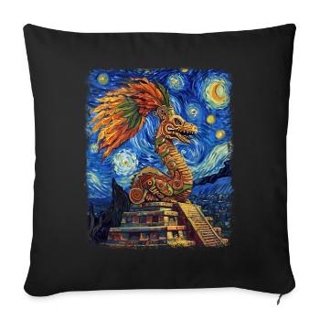 Quetzalcoatl Mythologie des dieux aztèques Maya Sternenna - Housse de coussin décorative 45 x 45 cm - noir - Devant