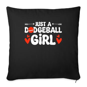 Völkerball juste une fille de ballon chasseur - Housse de coussin décorative 45 x 45 cm - noir - Devant