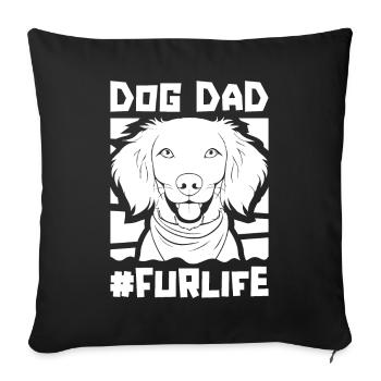 Brittany Spaniel Dog Dad For Life - Sofa pillowcase 17,3'' x 17,3'' (45 x 45 cm) - black - Front