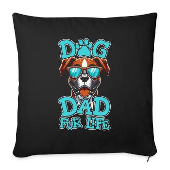 Chien Boxer Allemand Boxer Chien Papa Pour La Vie - Housse de coussin décorative 45 x 45 cm - noir - Devant