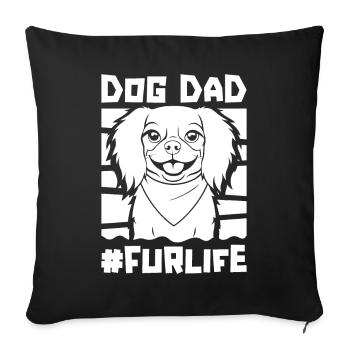 King Charles Cavalier Dog Dad Fur Life - Sofa pillowcase 17,3'' x 17,3'' (45 x 45 cm) - black - Front