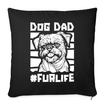 Griffon de Bruxelles Chien Papa Pour La Vie - Housse de coussin décorative 45 x 45 cm - noir - Devant