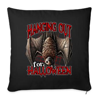 Hanging Out for Halloween Bat - Sofa pillowcase 17,3'' x 17,3'' (45 x 45 cm) - black - Front