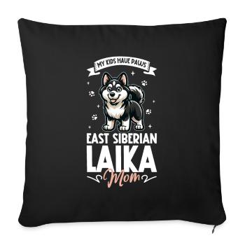 Laïka Mama de Sibérie orientale - Housse de coussin décorative 45 x 45 cm - noir - Devant