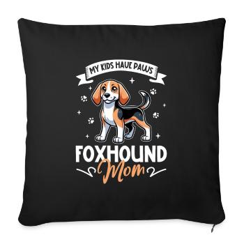 English Foxhound Mama - Sofakissenbezug 45 x 45 cm - Schwarz - Vorne