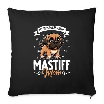English Mastiff Mom - Sofa pillowcase 17,3'' x 17,3'' (45 x 45 cm) - black - Front