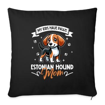 Estnische Bracke Mama - Sofakissenbezug 45 x 45 cm - Schwarz - Vorne