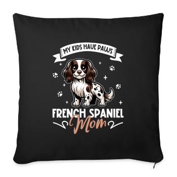 Epagneul Français Mama - Sofa pillowcase 17,3'' x 17,3'' (45 x 45 cm) - black - Front