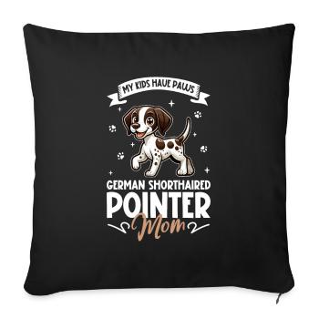 German Shorthair Mom - Sofa pillowcase 17,3'' x 17,3'' (45 x 45 cm) - black - Front