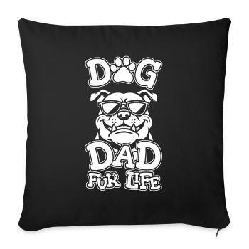 American Bully Dog Dad For Life - Housse de coussin décorative 45 x 45 cm - noir - Devant